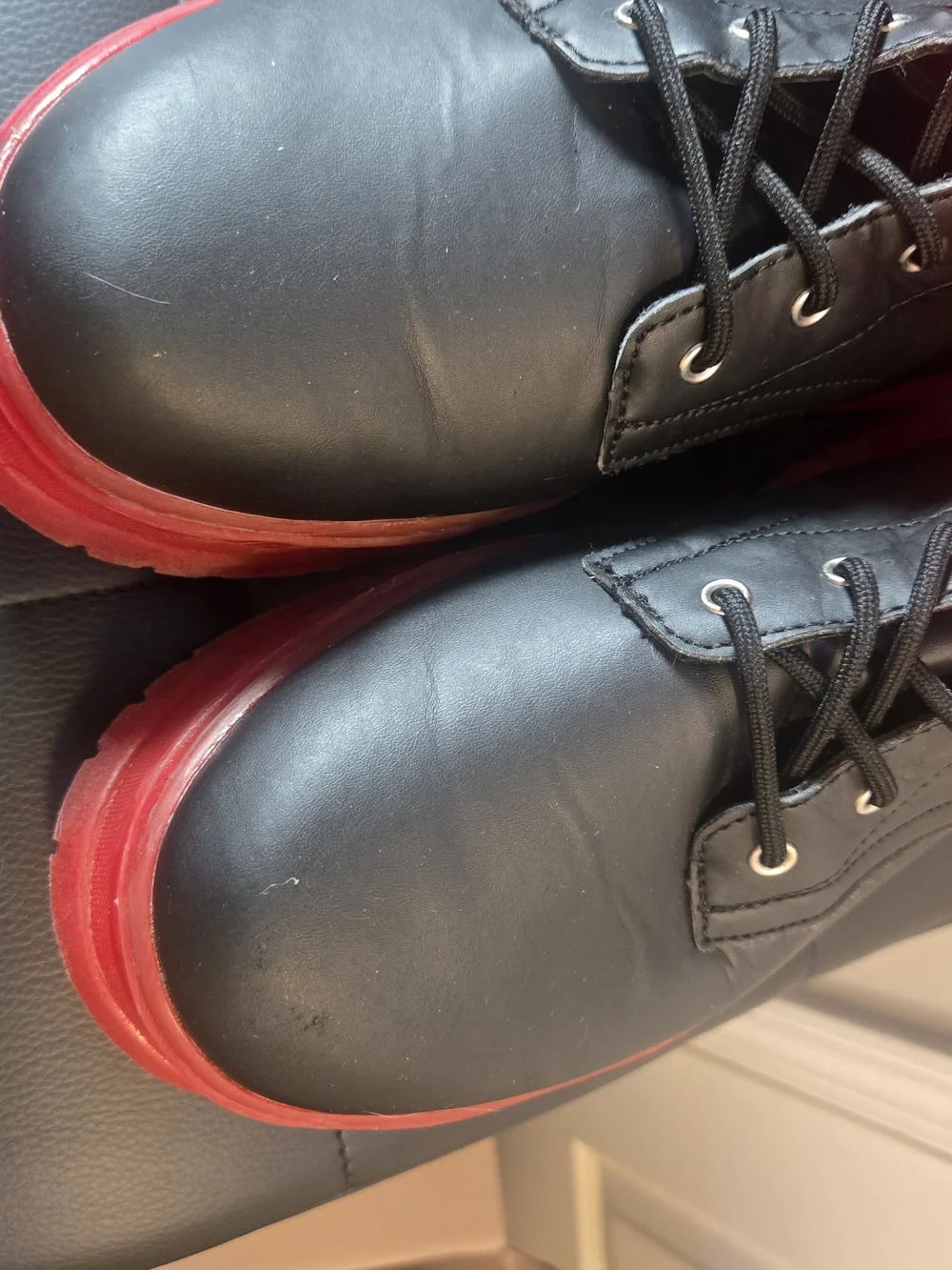 ASOS Black and Red Platform Combat Boots